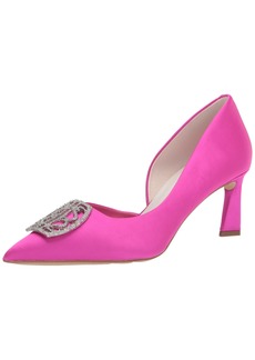 Franco Sarto Womens Tana Pointed Toe D'Orsay Mid Heel Pump Fuchsia Pink Satin