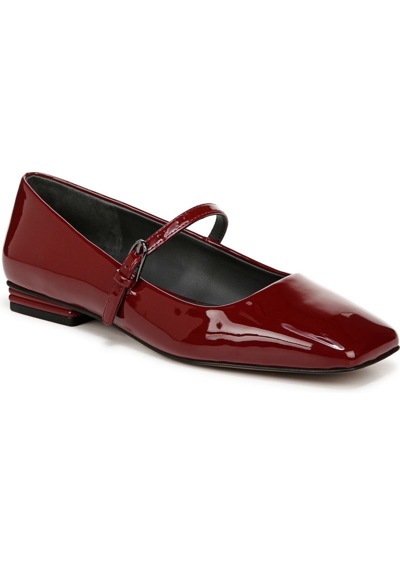 Franco Sarto Women's Tinsley Square Toe Mary Jane Flats - Gothic Red Faux Patent