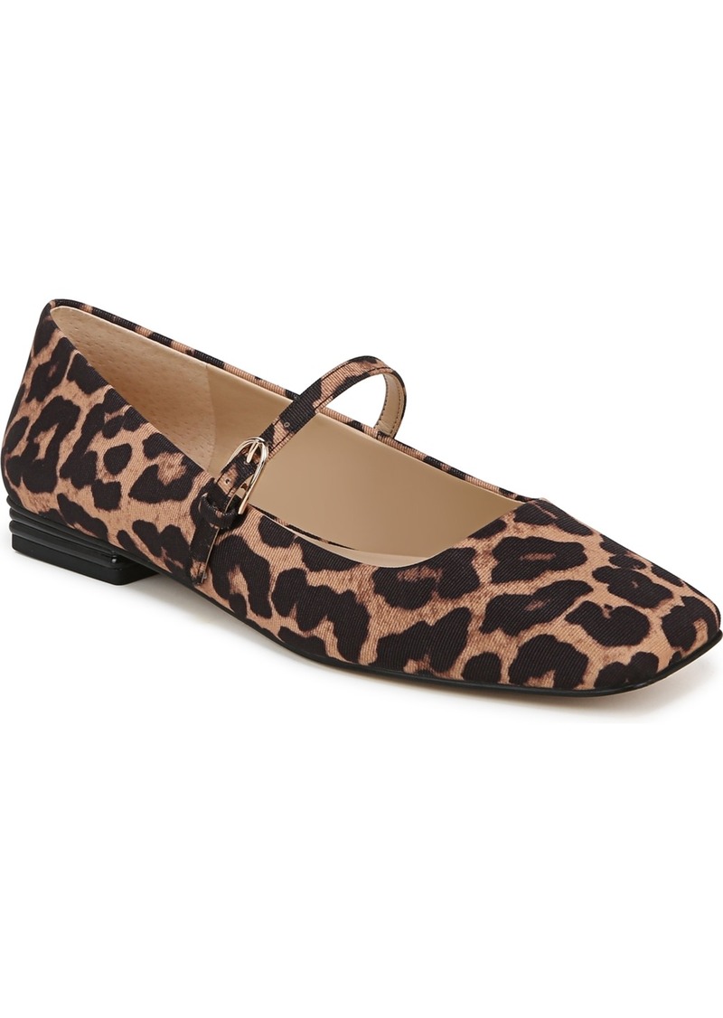 Franco Sarto Women's Tinsley Square Toe Mary Jane Flats - Leopard Print Fabric