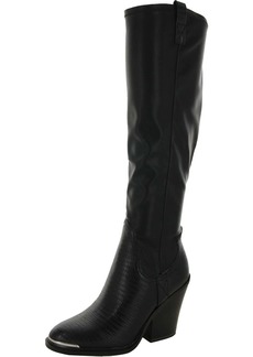 Franco Sarto Glenice 2 Womens Faux Leather Stacked Heel Knee-High Boots