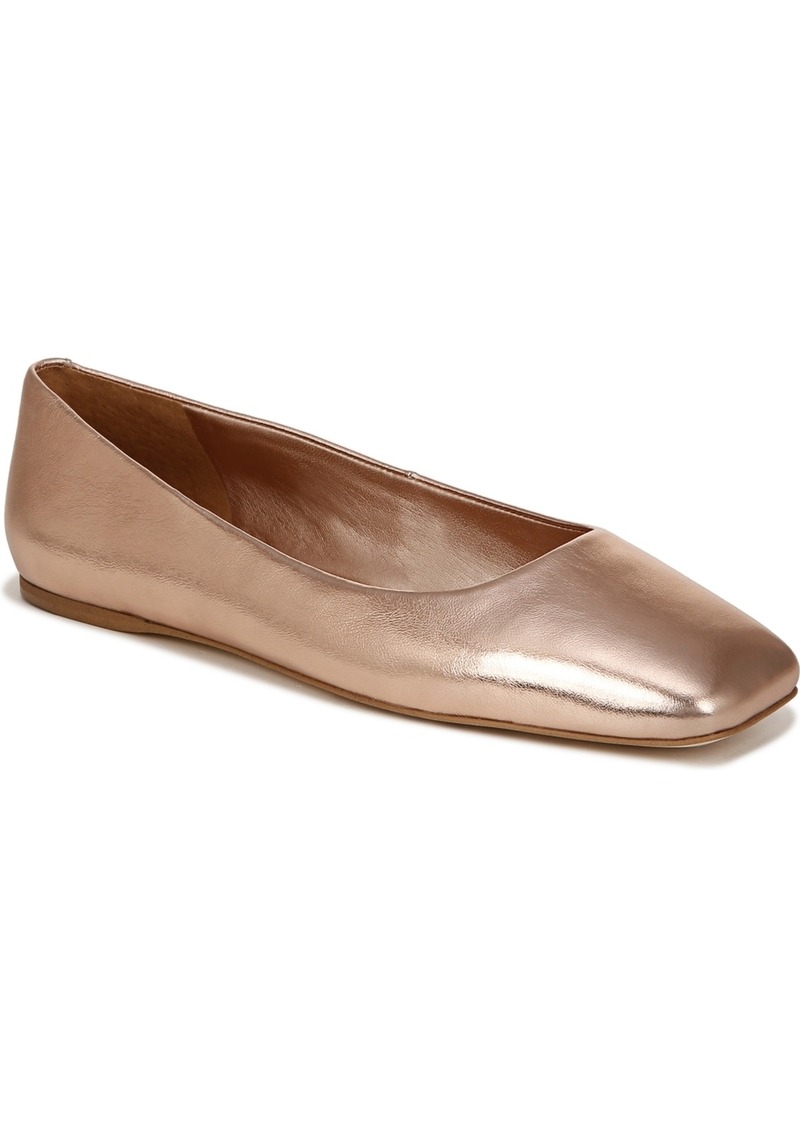 Sarto by Franco Sarto Women's Flexa Amaya Square Toe Ballet Flats - Rose Gold Leather