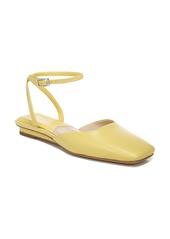 Franco Sarto Jolee Ankle Strap Flat in Light Yellow Leather at Nordstrom