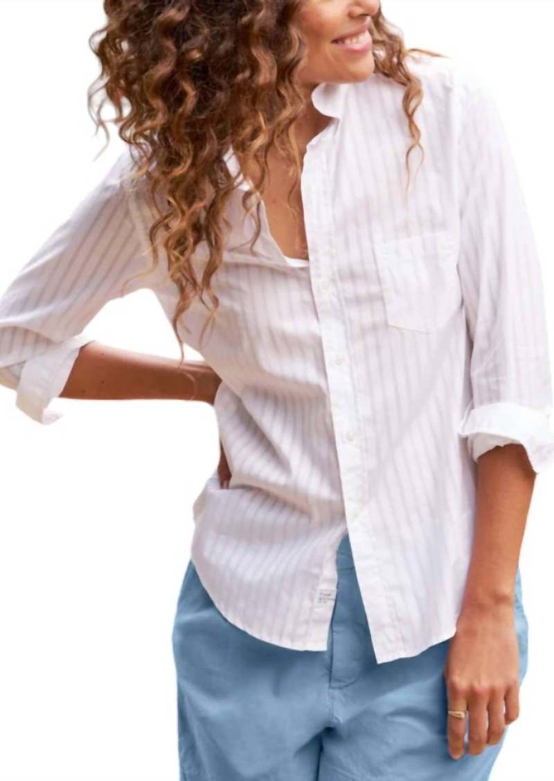 Frank & Eileen Barry-S Shirt In White Sheer Stripe