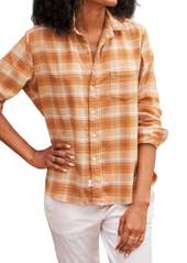 Frank & Eileen Eileen Relaxed Button-Up Shirt In Orange Plaid