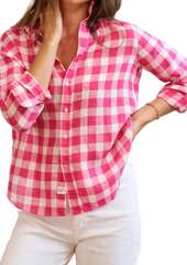 Frank & Eileen Eileen Relaxed Button Up Shirt In Pink And White Check