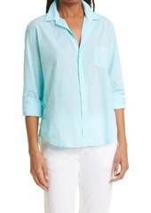 Frank & Eileen Eileen Woven Cotton Button-Up Shirt in Turquoise at Nordstrom
