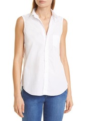 Frank & Eileen Fiona Sleeveless Cotton Button-Up Blouse in White at Nordstrom