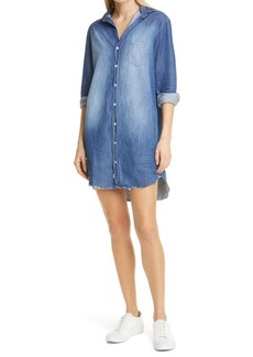 Frank & Eileen Mary Famous Cotton Denim Long Sleeve Shirtdress in Extra Distressed Indigo Denim at Nordstrom