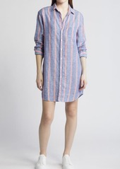 Frank & Eileen Mary Stripe Long Sleeve Linen Shirtdress