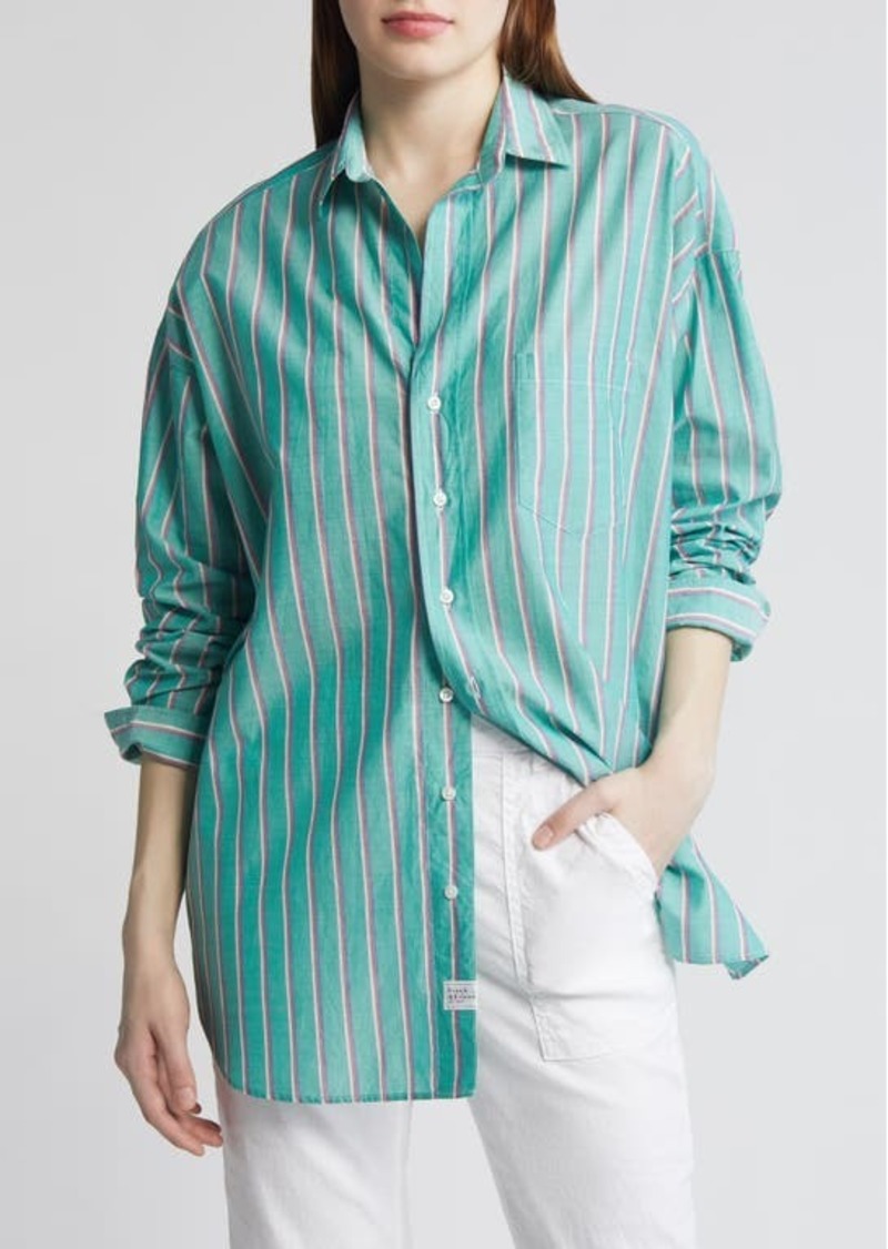 Frank & Eileen Shirley Stripe Oversize Tunic Button-Up Shirt