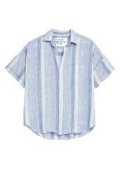 Frank & Eileen Stripe Short Sleeve Linen Button-Up Shirt