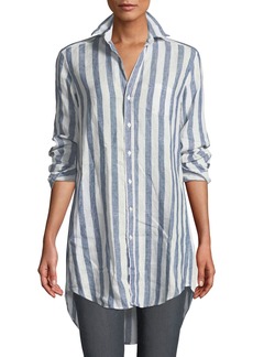 Frank & Eileen Mary Striped Button-Down Linen Top