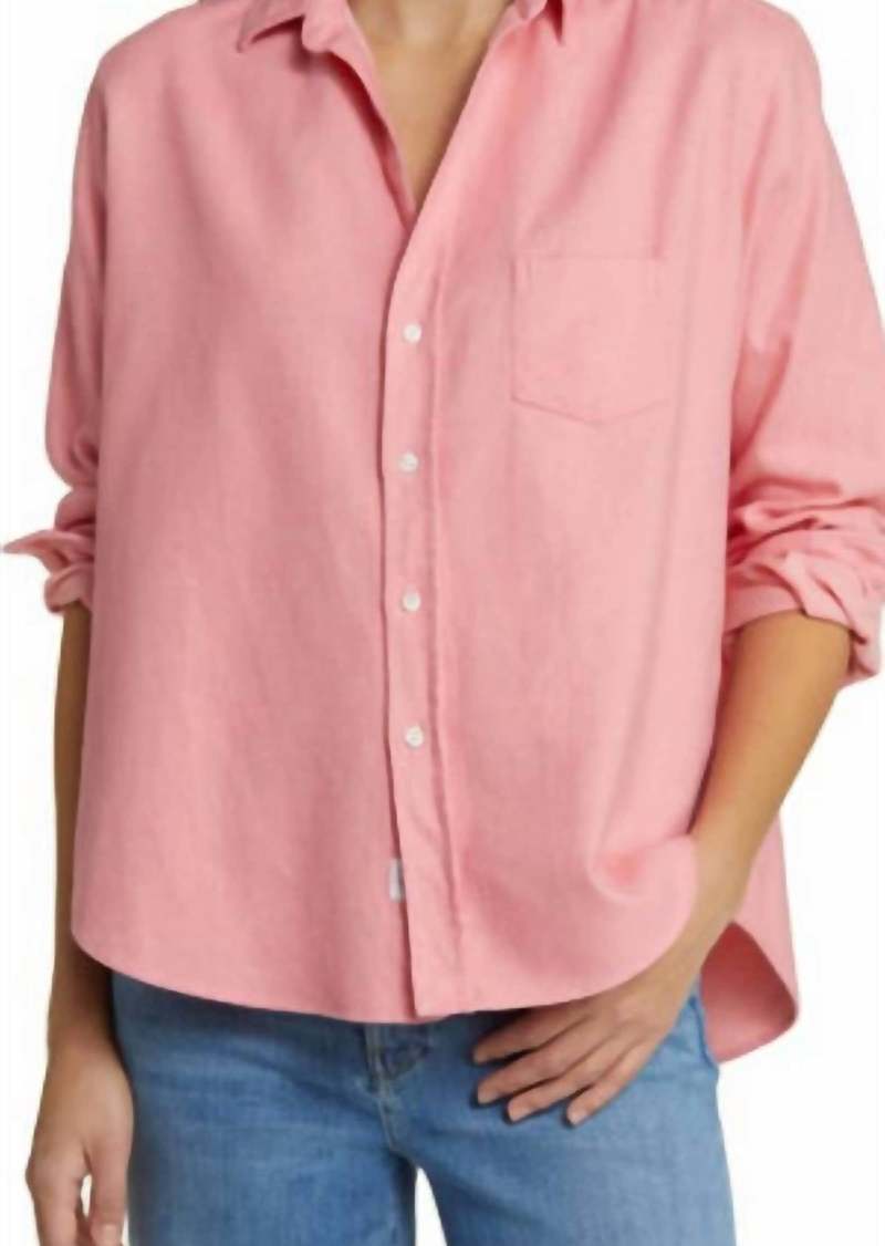 Frank & Eileen Relaxed Button-Up Shirt In Pink Herringbone