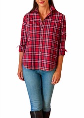 Frank & Eileen Relaxed Button Up Shirt In Red White And Black Plaid