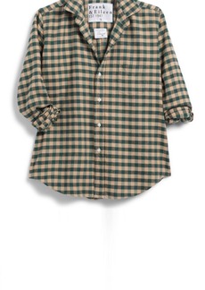 Frank & Eileen Women's Barry Flannel Button Up In Camel Green Check