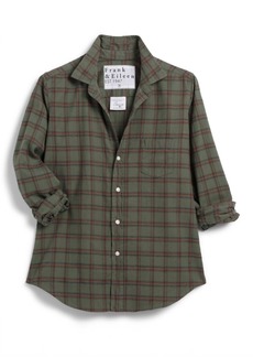 Frank & Eileen Women's Barry Flannel Button Up In Green Brown Gold Plaid