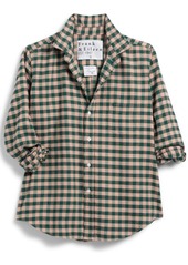 Frank & Eileen Women's Barry Tailored Button Up Shirt In Camel And Green Check