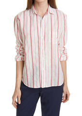 Frank & Eileen Stripe Linen Button-Up Shirt in Red Stripe Linen at Nordstrom