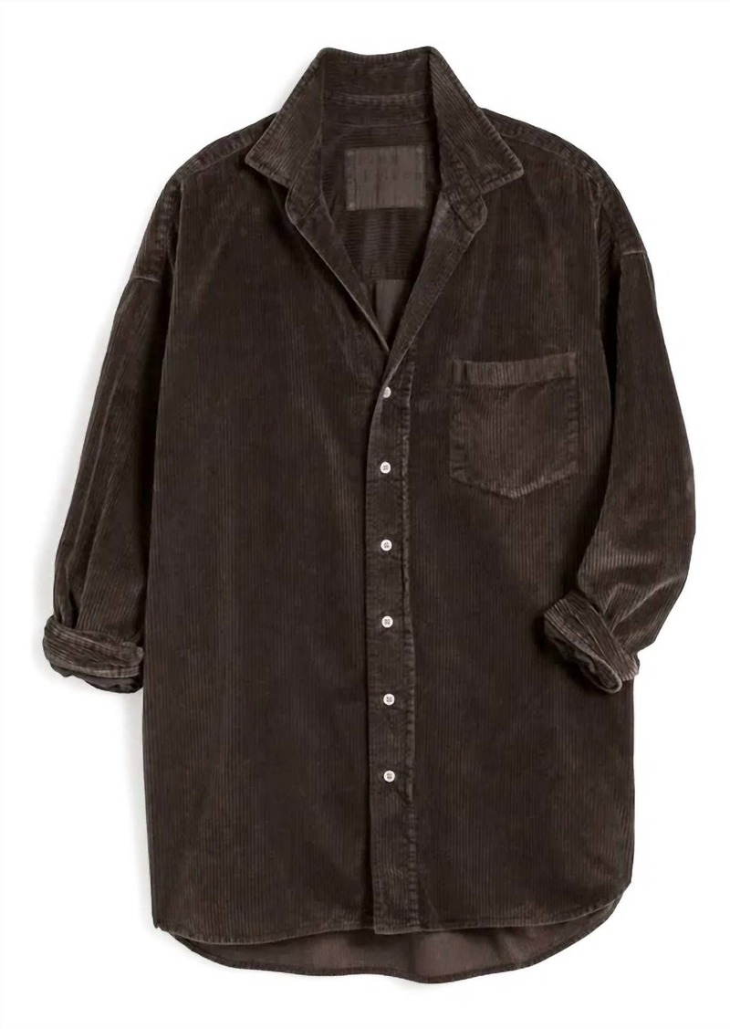 Frank & Eileen Women's Oversized Button Up Shirt In Chocolate