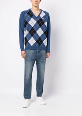 Fred Perry embroidered logo checked jumper