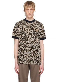 Fred Perry Beige Leopard T-Shirt