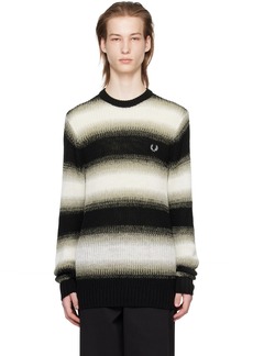 Fred Perry Black & Off-White Striped Sweater