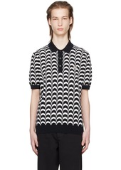 Fred Perry Black & White Jacquard Polo