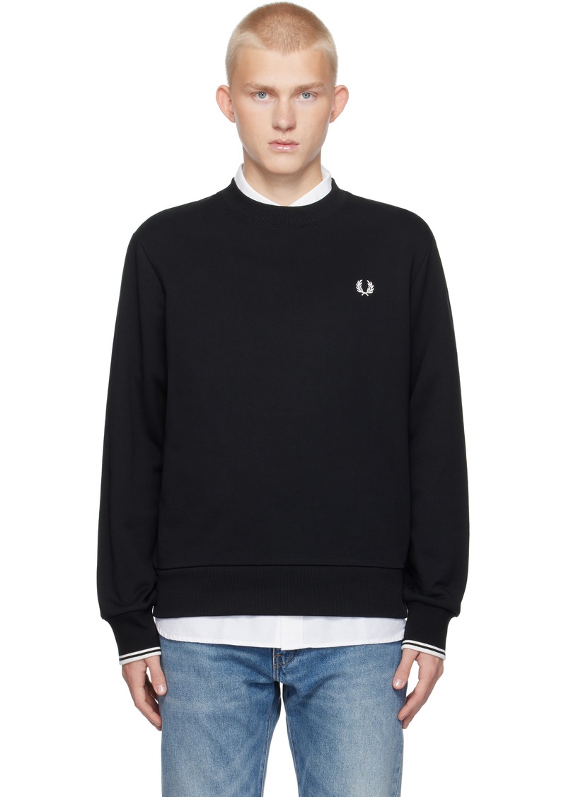 Fred Perry Black Crew Neck Sweatshirt