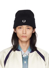 Fred Perry Black Embroidered Beanie