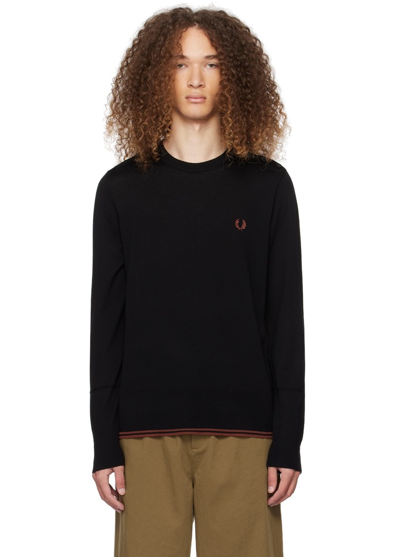 Fred Perry Black Embroidered Sweater