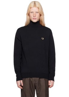 Fred Perry Black Embroidered Turtleneck