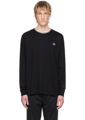 Fred Perry Black Twin Tipped Long Sleeve T-Shirt