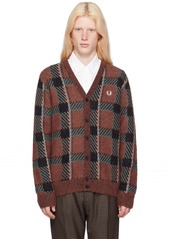 Fred Perry Brown Glitch Cardigan