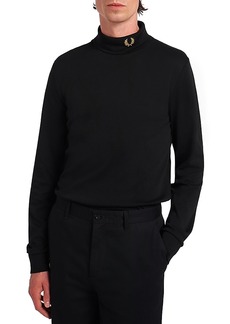 Fred Perry Cotton Solid Regular Fit Long Sleeve Turtleneck Tee