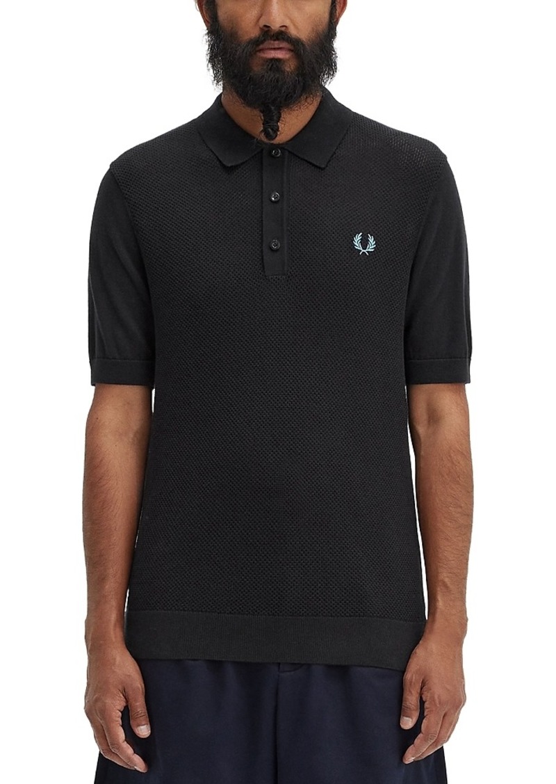 Fred Perry Cotton Textured Knit Regular Fit Polo Shirt