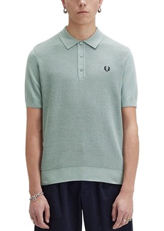 Fred Perry Cotton Waffle Knit Regular Fit Polo Shirt