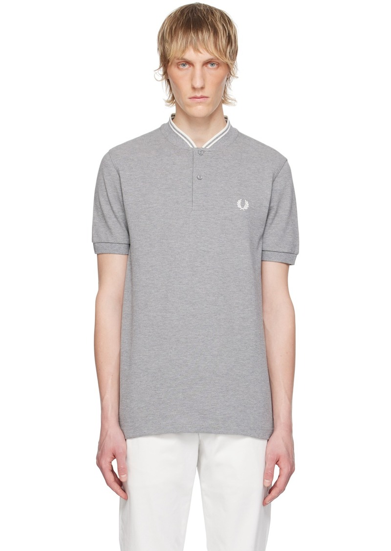 Fred Perry Gray Band Collar Henley
