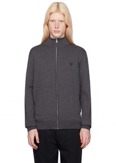 Fred Perry Gray Classic Zip Through Cardigan