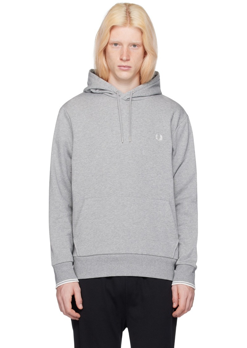 Fred Perry Gray Tipped Hoodie