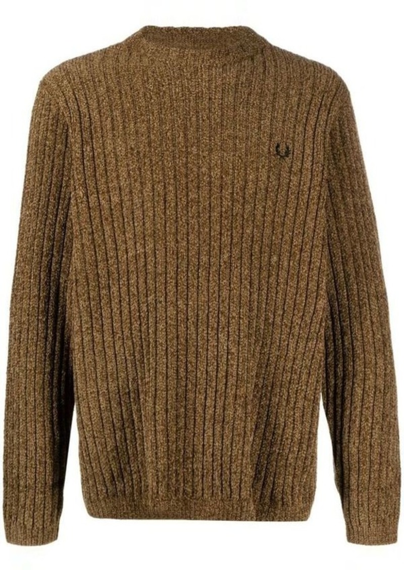 FRED PERRY Logo chenille crewneck jumper