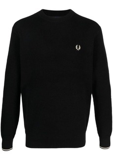 FRED PERRY Logo cotton crewneck jumper
