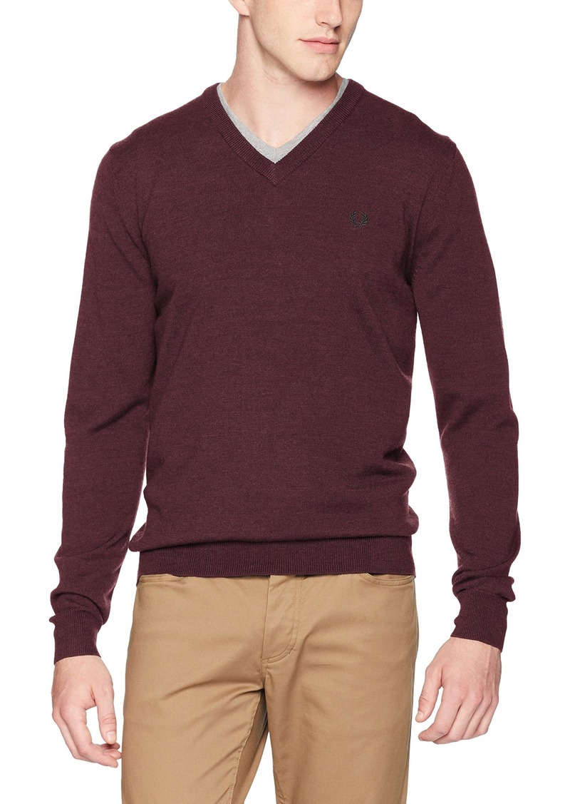 Fred Perry Mens Classic V-Neck Sweater 