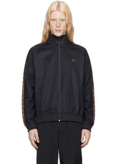 Fred Perry Navy Contrast Tape Track Jacket