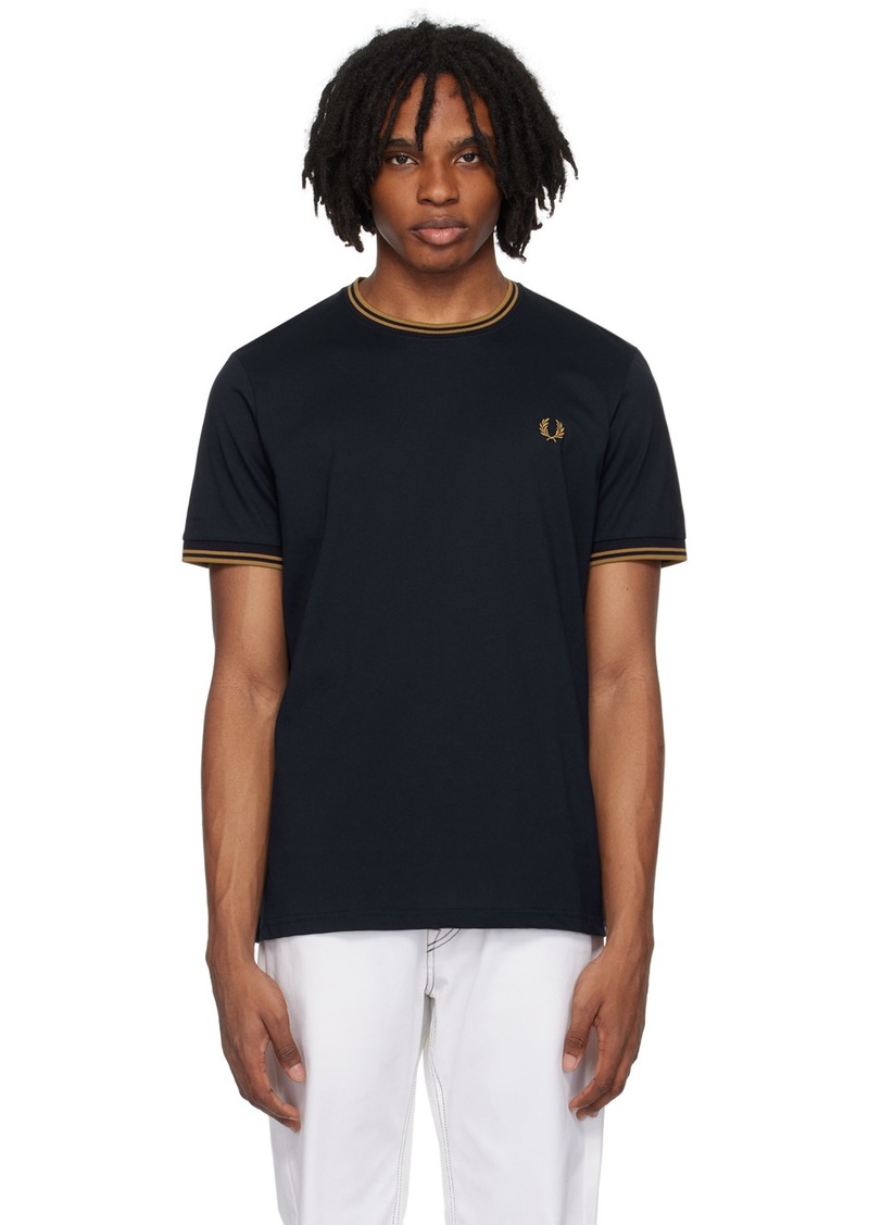 Fred Perry Navy Twin Tipped T-Shirt
