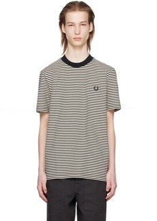Fred Perry Off-White & Black Stripe T-Shirt
