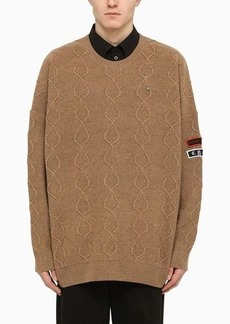 FRED PERRY RAF SIMONS Beige intarsia jumper with patches