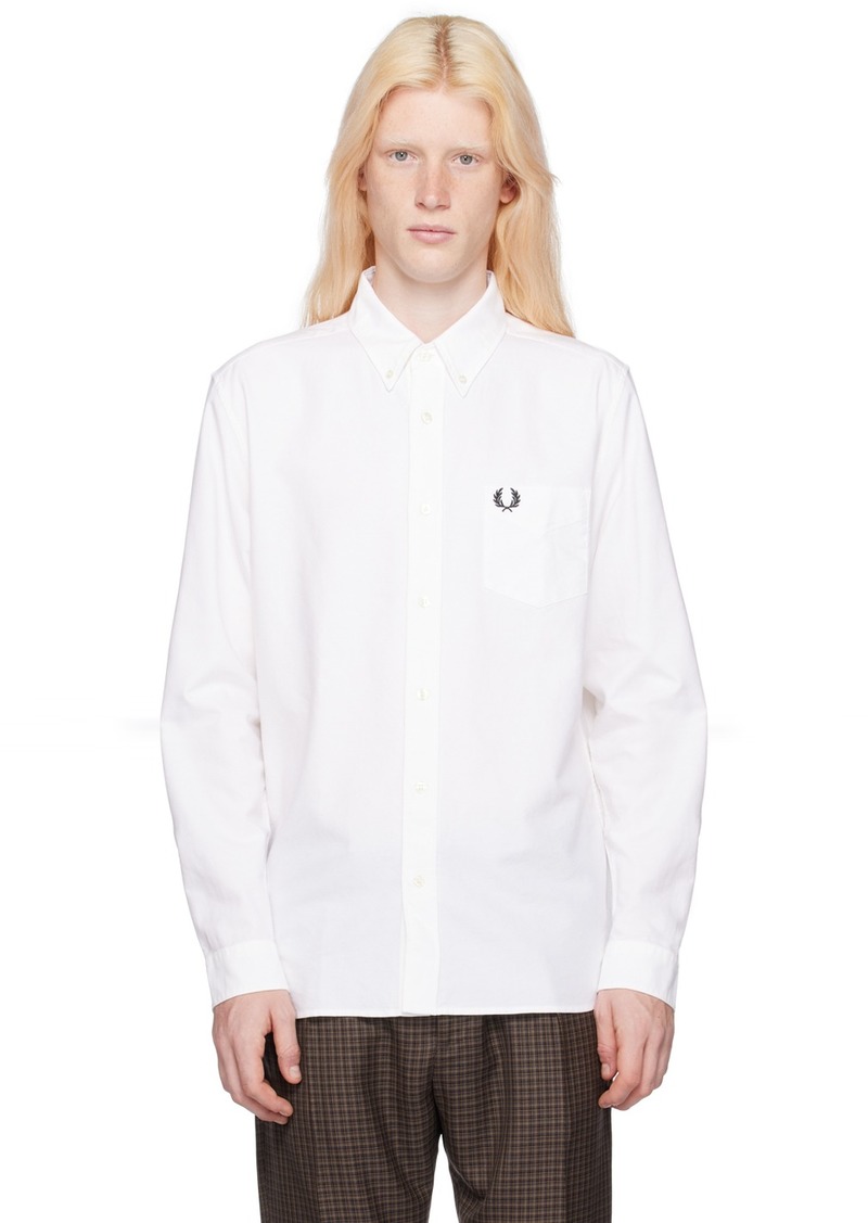 Fred Perry White Embroidered Shirt