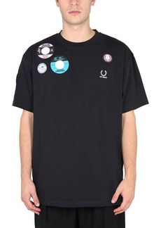 FRED PERRY X RAF SIMONS OVERSIZED T-SHIRT WITH PATCH