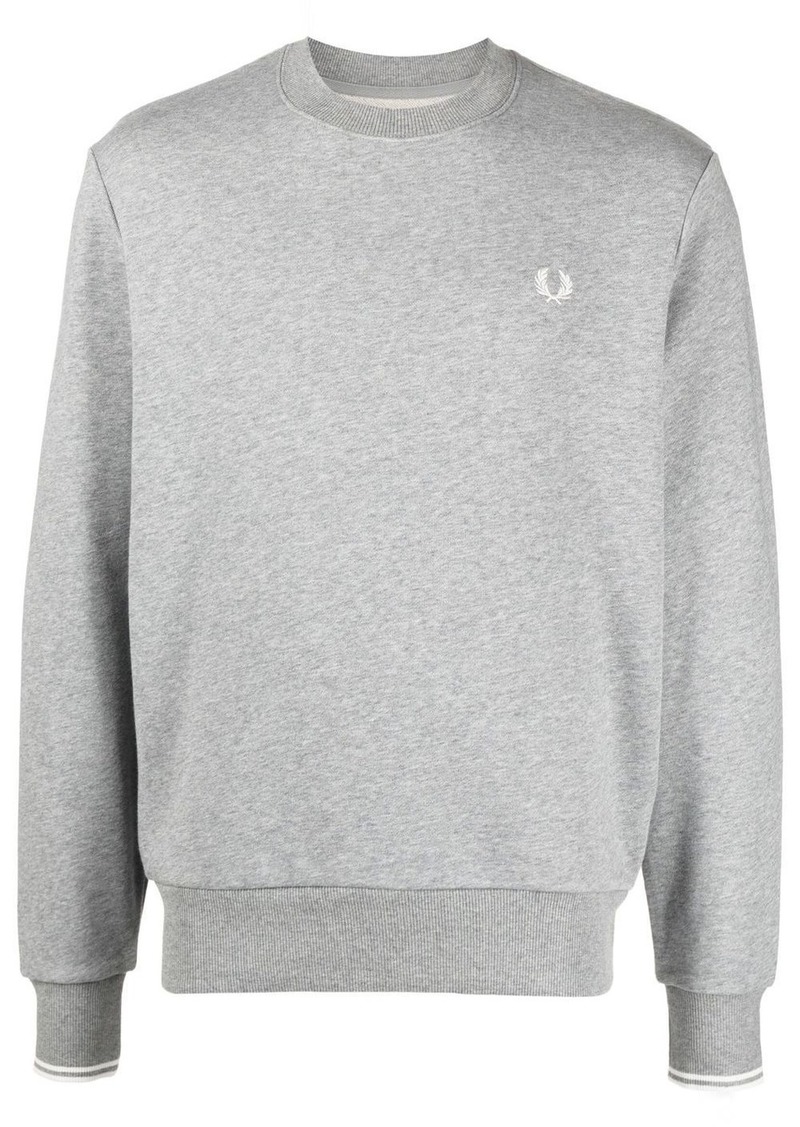 Fred Perry logo-embroidered cotton-blend sweatshirt