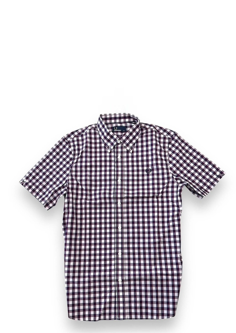 Fred Perry Men's Pastel Gingham Shirt In Brighton Blue